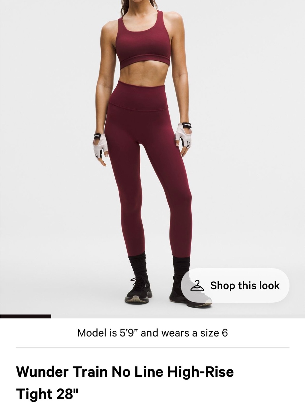 lululemon athletica Burgundy High-Rise Wunder Train Leggings